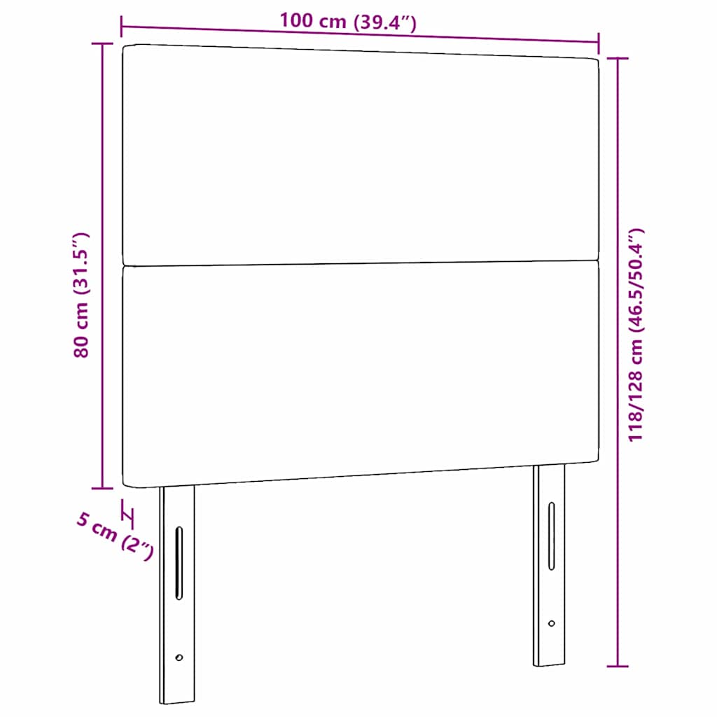 vidaXL Wezgłowie LED Ciemnoszary 100 cm Tkanina sztruksowa