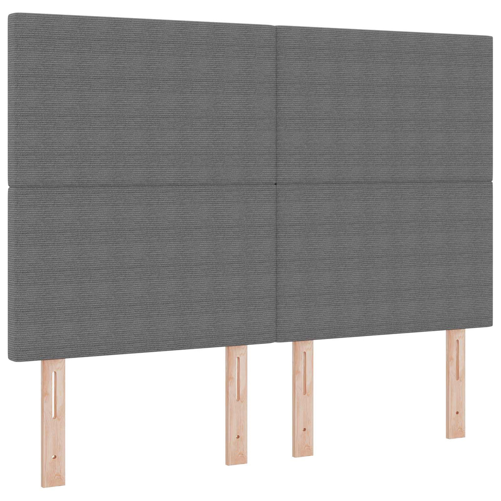 vidaXL Wezgłowie LED Z zagłówkiem Jasnoszary 144 cm Tkanina sztruksowa