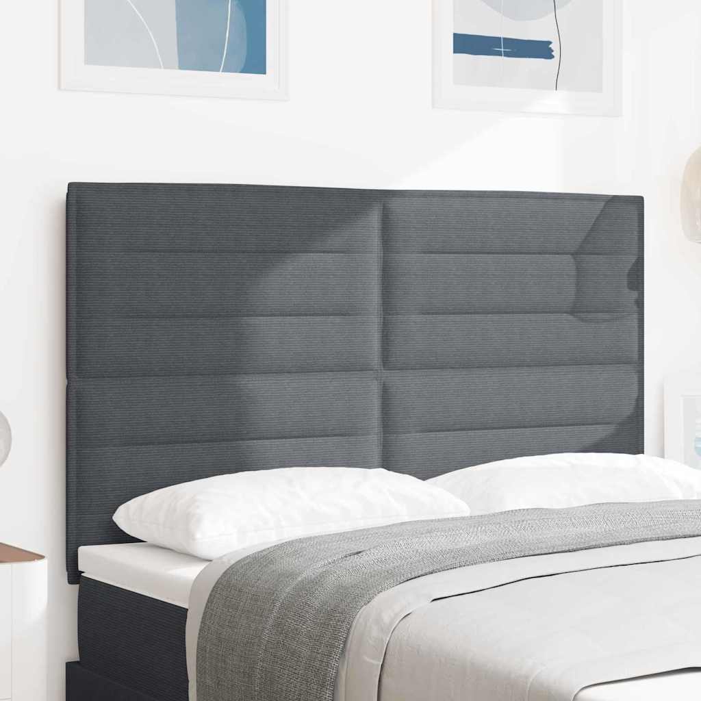 vidaXL Wezgłowie LED Ciemnoszary 144 cm Tkanina sztruksowa