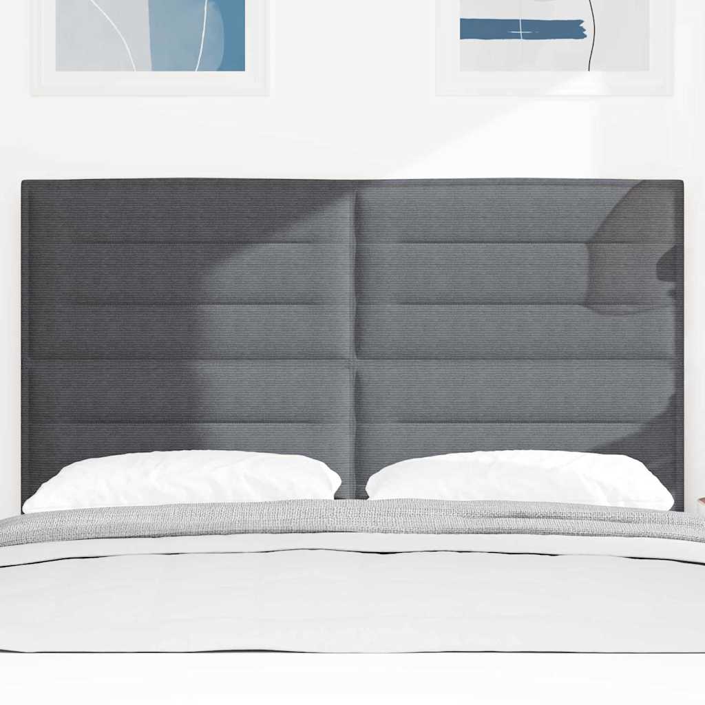 vidaXL Wezgłowie LED Ciemnoszary 144 cm Tkanina sztruksowa