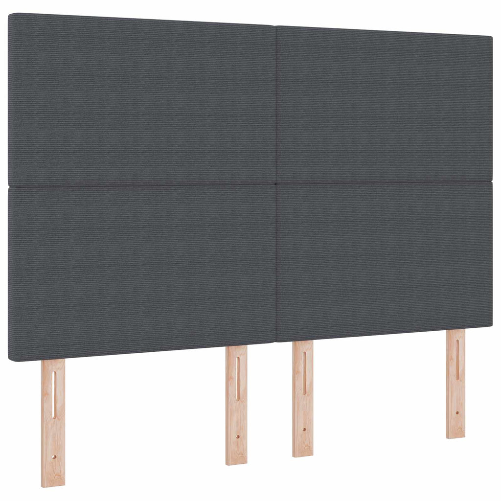 vidaXL Wezgłowie LED Ciemnoszary 144 cm Tkanina sztruksowa