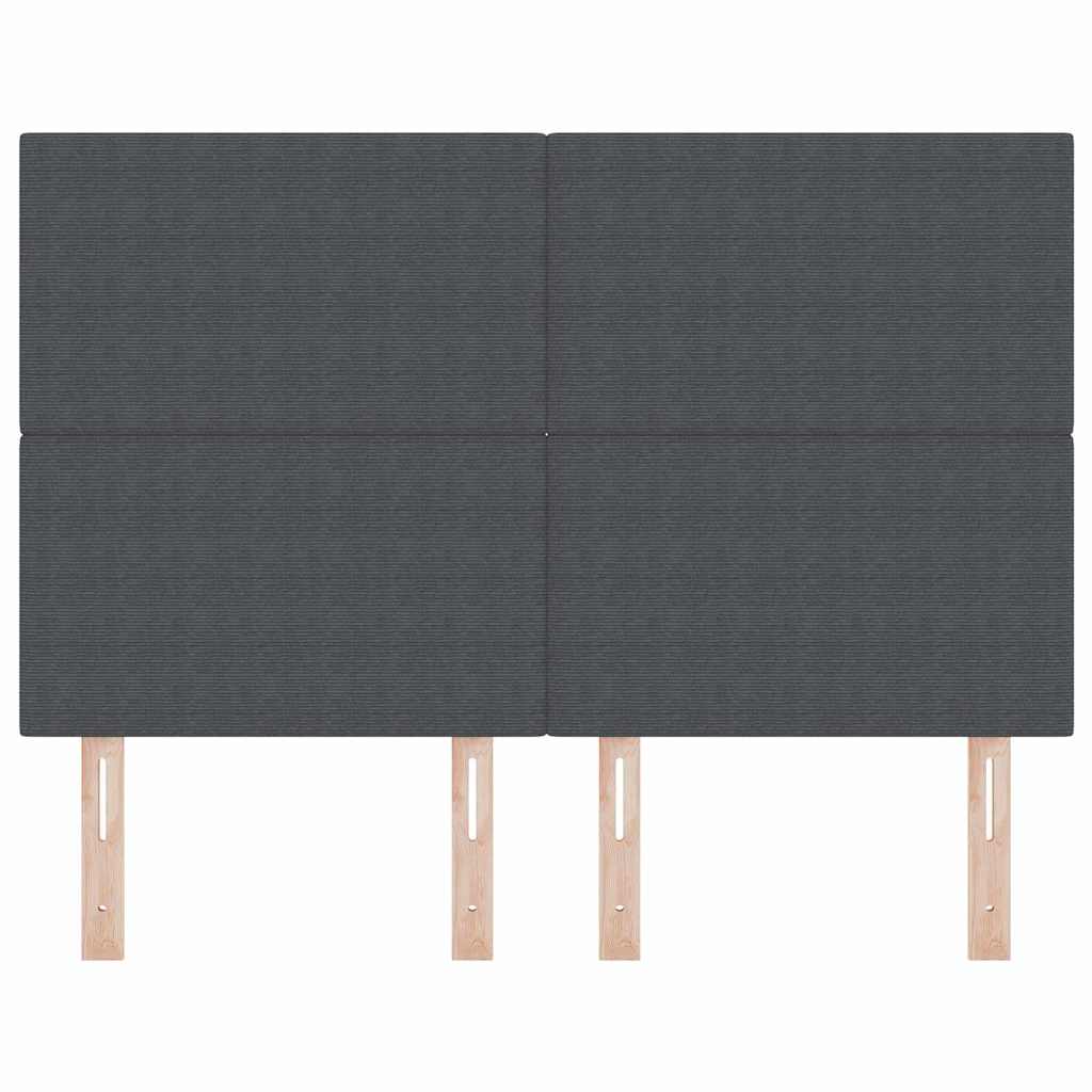 vidaXL Wezgłowie LED Ciemnoszary 144 cm Tkanina sztruksowa