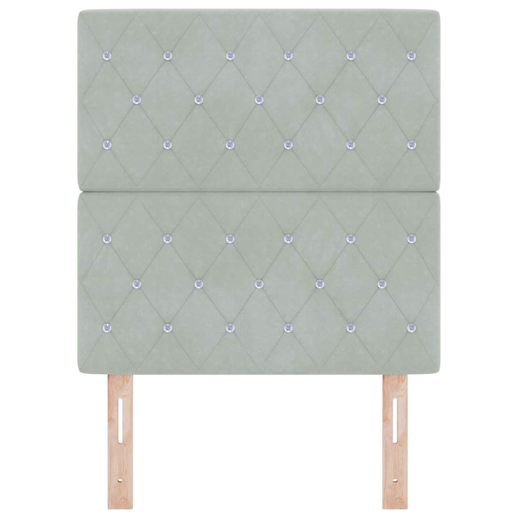 vidaXL Wezgłowie LED z paskami LED Jasnoszary 80 cm Aksamit