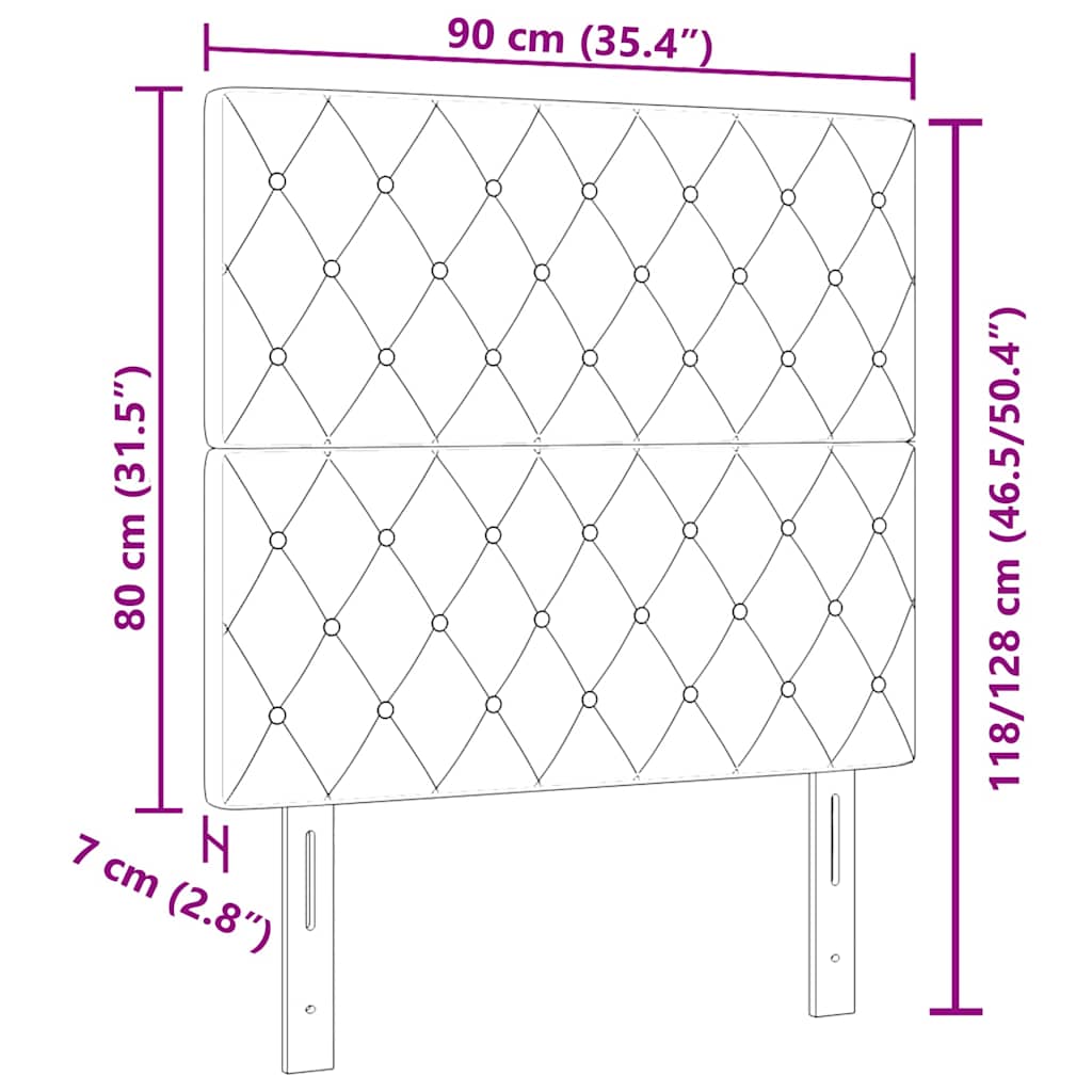 vidaXL Wezgłowie LED z paskami LED Ciemna zieleń 90 cm Aksamit