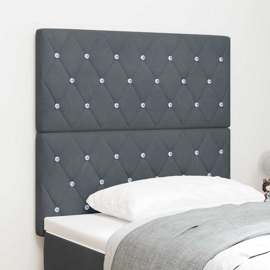 vidaXL Wezgłowie LED z paskami LED Ciemnoszary 100 cm Aksamit