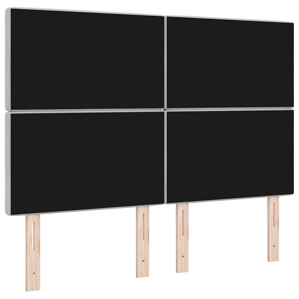 vidaXL Wezgłowie LED z paskami LED Jasnoszary 160 cm Aksamit
