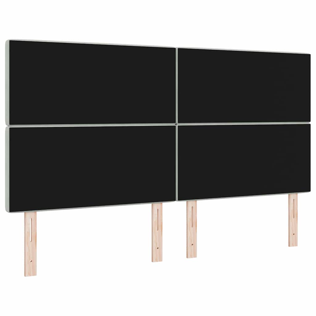 vidaXL Wezgłowie LED z paskami LED Jasnoszary 180 cm Aksamit