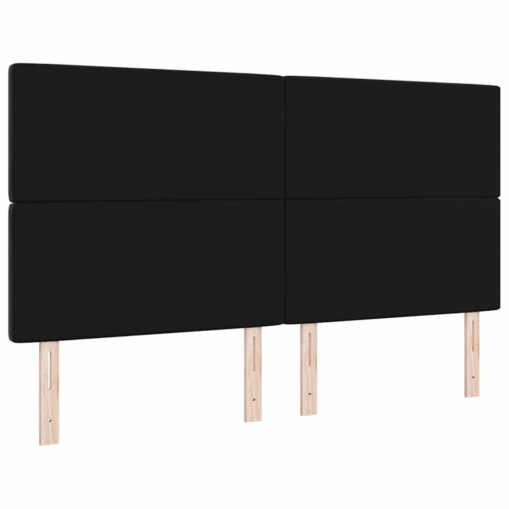 vidaXL Wezgłowie LED z paskami LED Z zagłówkiem Czarny 180 cm Aksamit