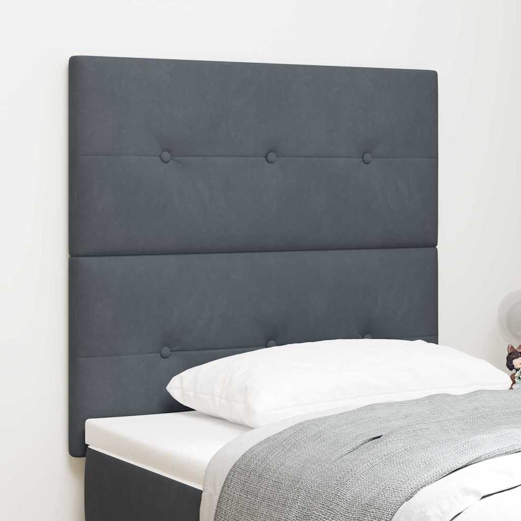 vidaXL Wezgłowie LED z paskami LED Szary 80 cm Aksamit