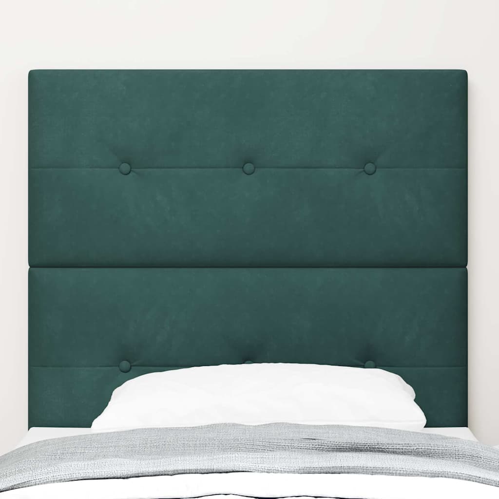 vidaXL Wezgłowie LED z paskami LED Zielony 80 cm Aksamit