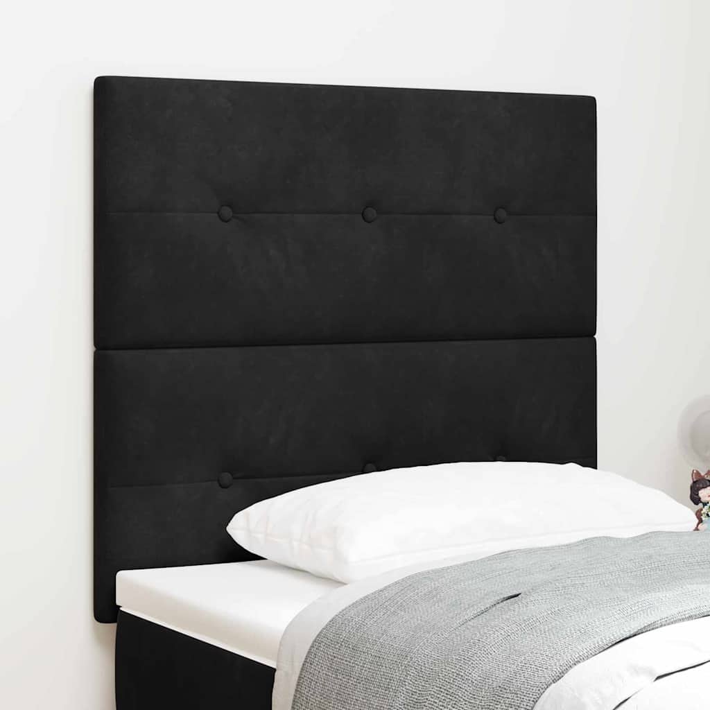 vidaXL Wezgłowie LED z paskami LED Czarny 90 cm Aksamit