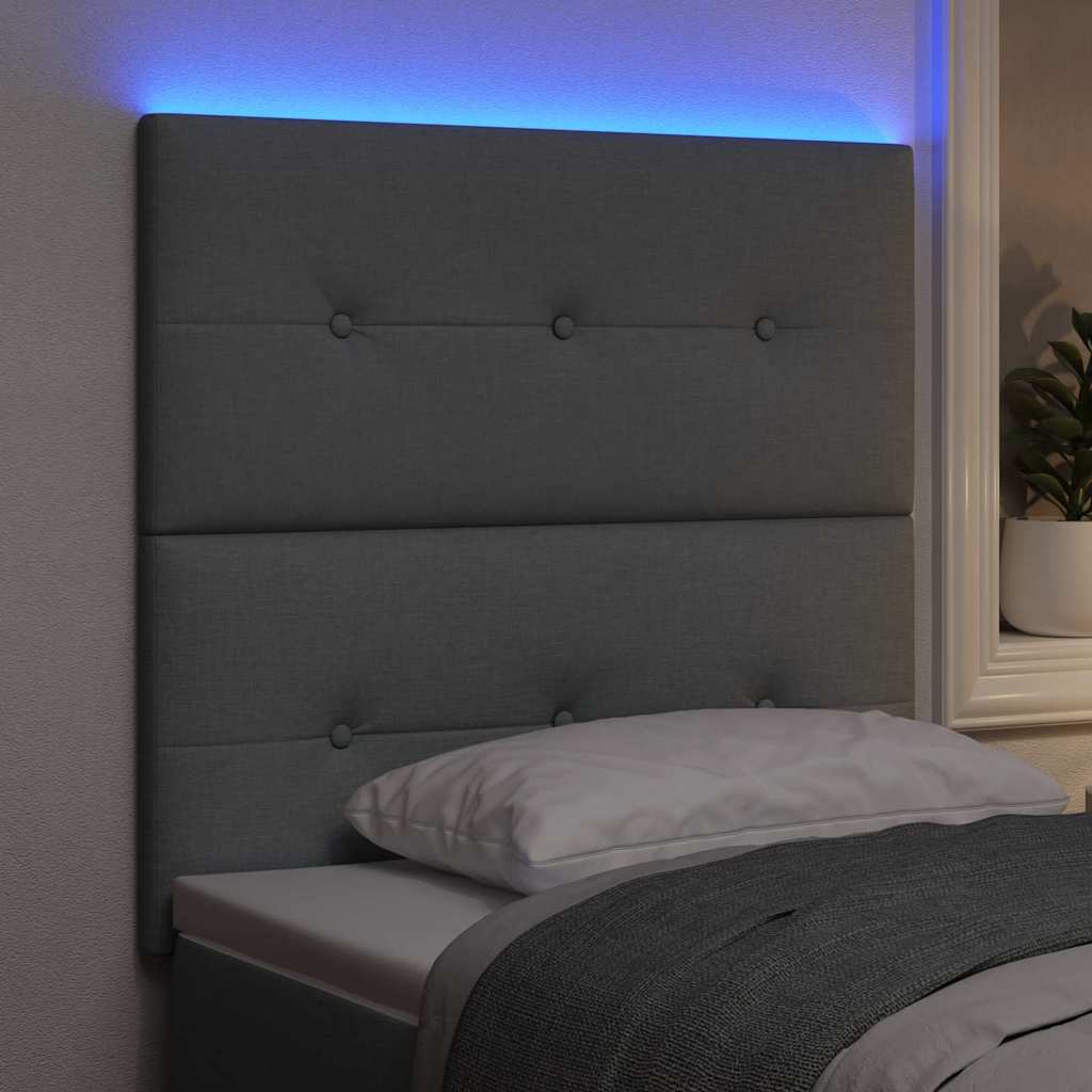 vidaXL Wezgłowie LED z paskami LED Jasnoszary 100 cm tkanina