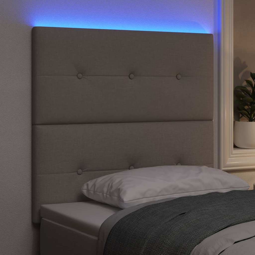 vidaXL Wezgłowie LED z paskami LED Ciemnoszary 100 cm tkanina