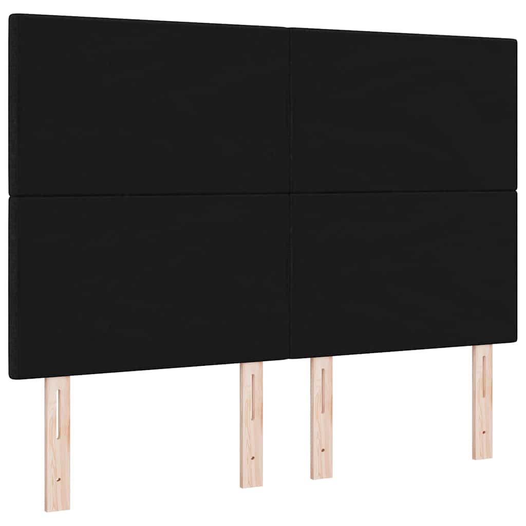 vidaXL Wezgłowie LED z paskami LED Z zagłówkiem Czarny 144 cm tkanina
