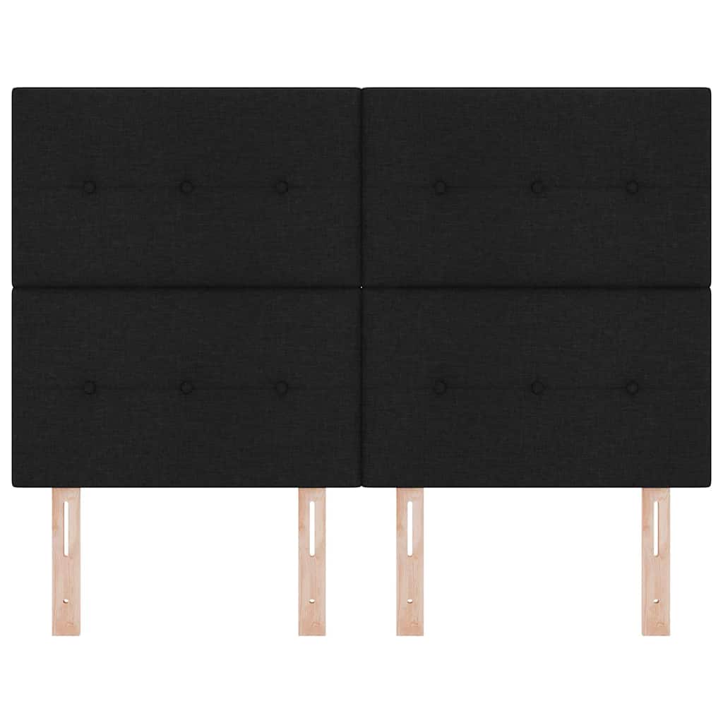 vidaXL Wezgłowie LED z paskami LED Z zagłówkiem Czarny 144 cm tkanina