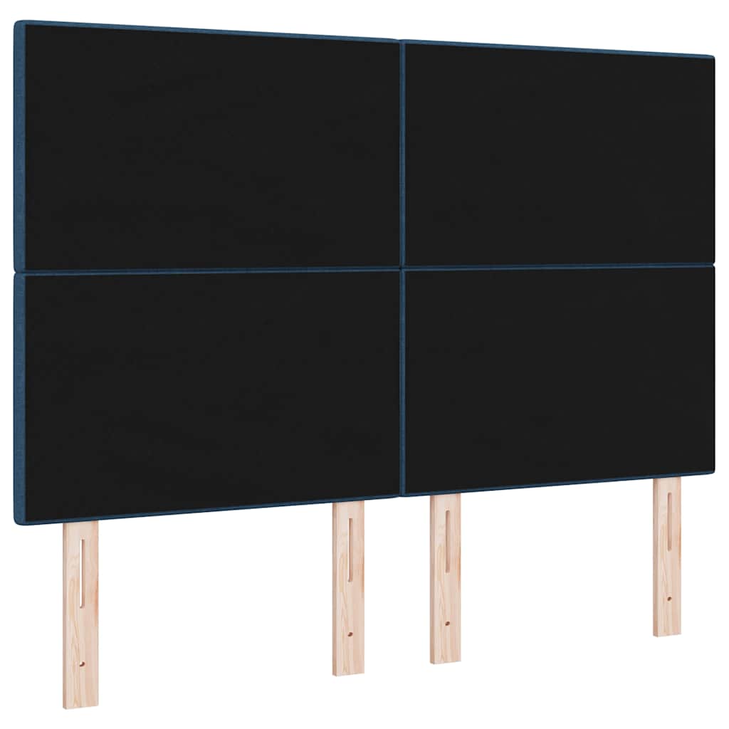 vidaXL Wezgłowie LED z paskami LED Niebieski 144 cm tkanina