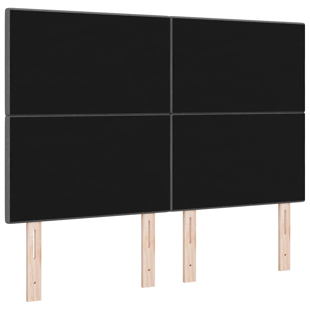 vidaXL Wezgłowie LED z paskami LED Ciemnoszary 160 cm tkanina