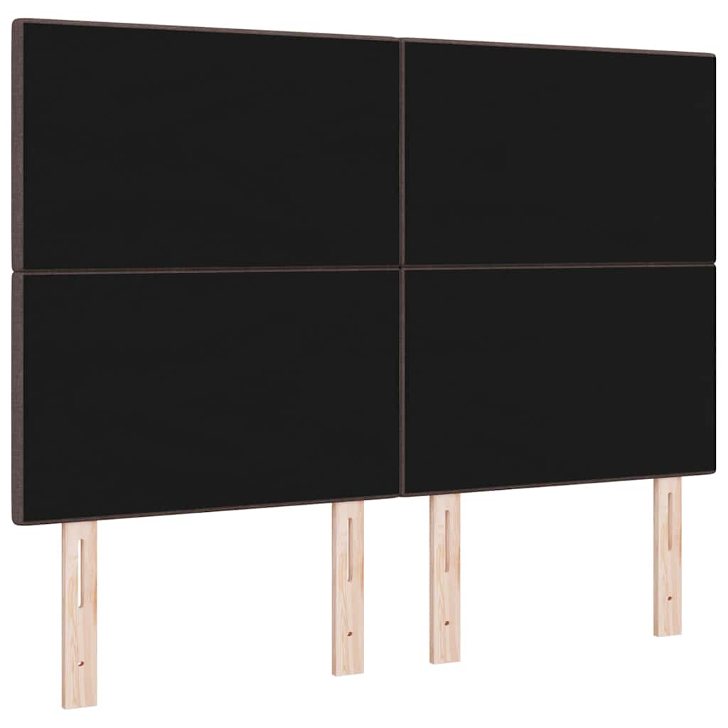 vidaXL Wezgłowie LED z paskami LED Ciemny brąz 160 cm tkanina