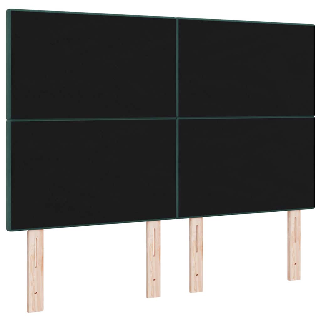 vidaXL Wezgłowie LED z paskami LED Zielony 160 cm Aksamit