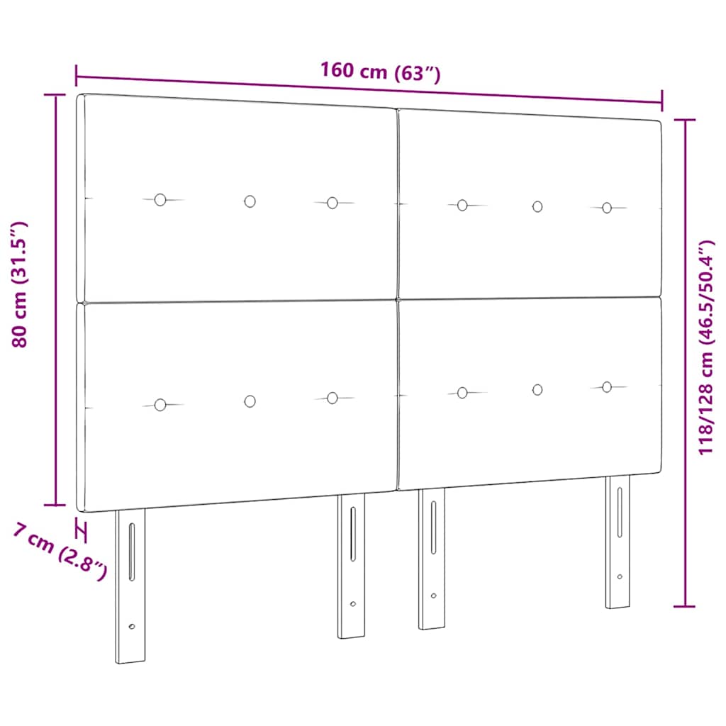 vidaXL Wezgłowie LED z paskami LED Zielony 160 cm Aksamit