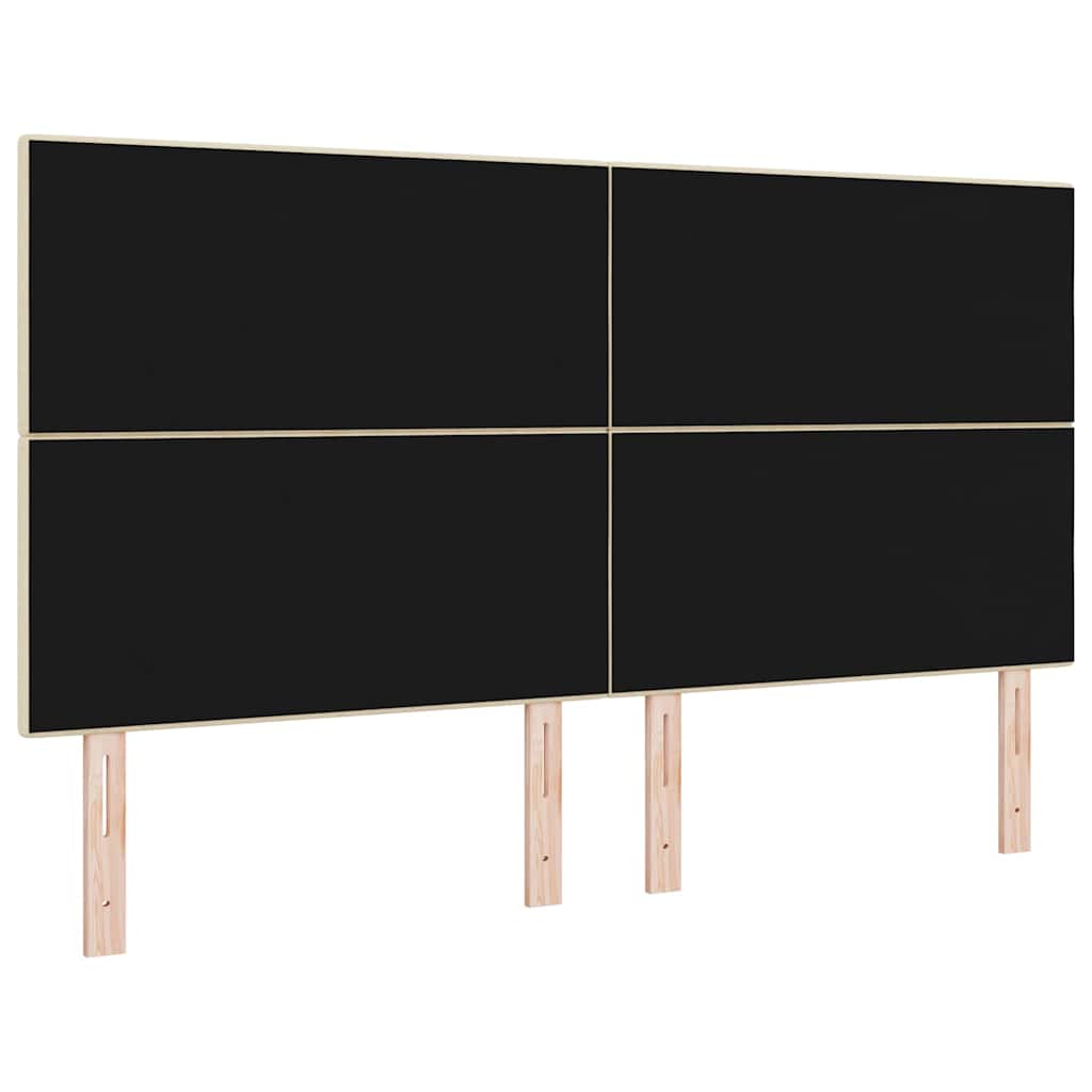 vidaXL Wezgłowie LED z paskami LED Z zagłówkiem Kremowy 180 cm tkanina