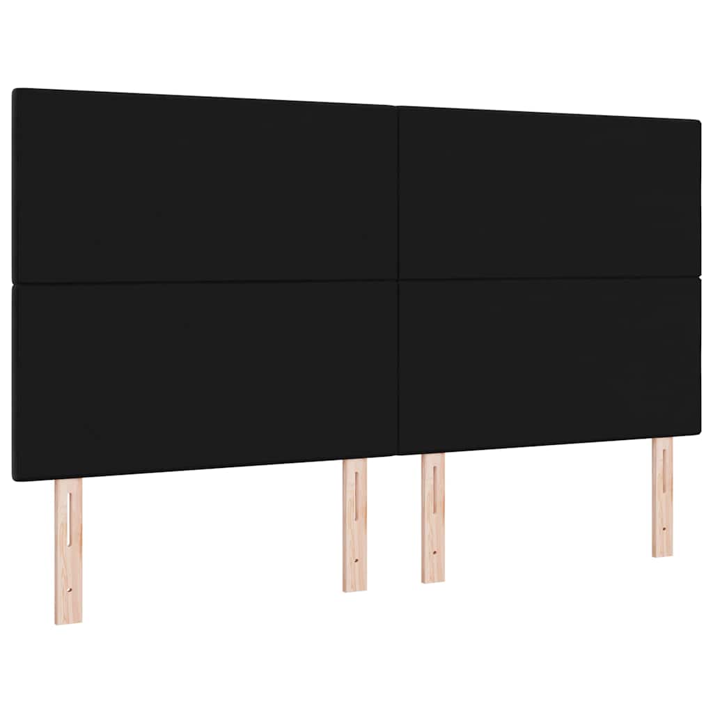 vidaXL Wezgłowie LED z paskami LED Czarny 180 cm Aksamit
