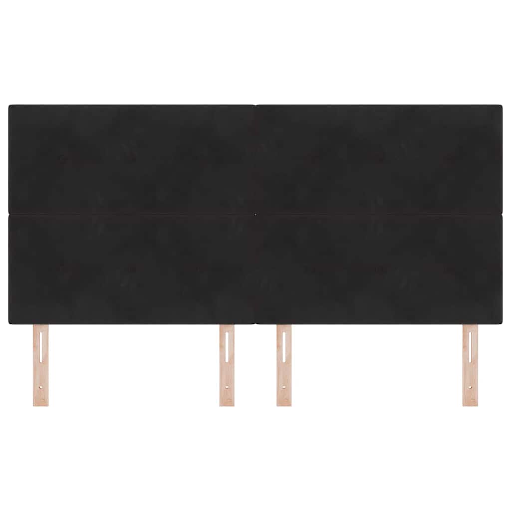 vidaXL Wezgłowie LED z paskami LED Czarny 180 cm Aksamit