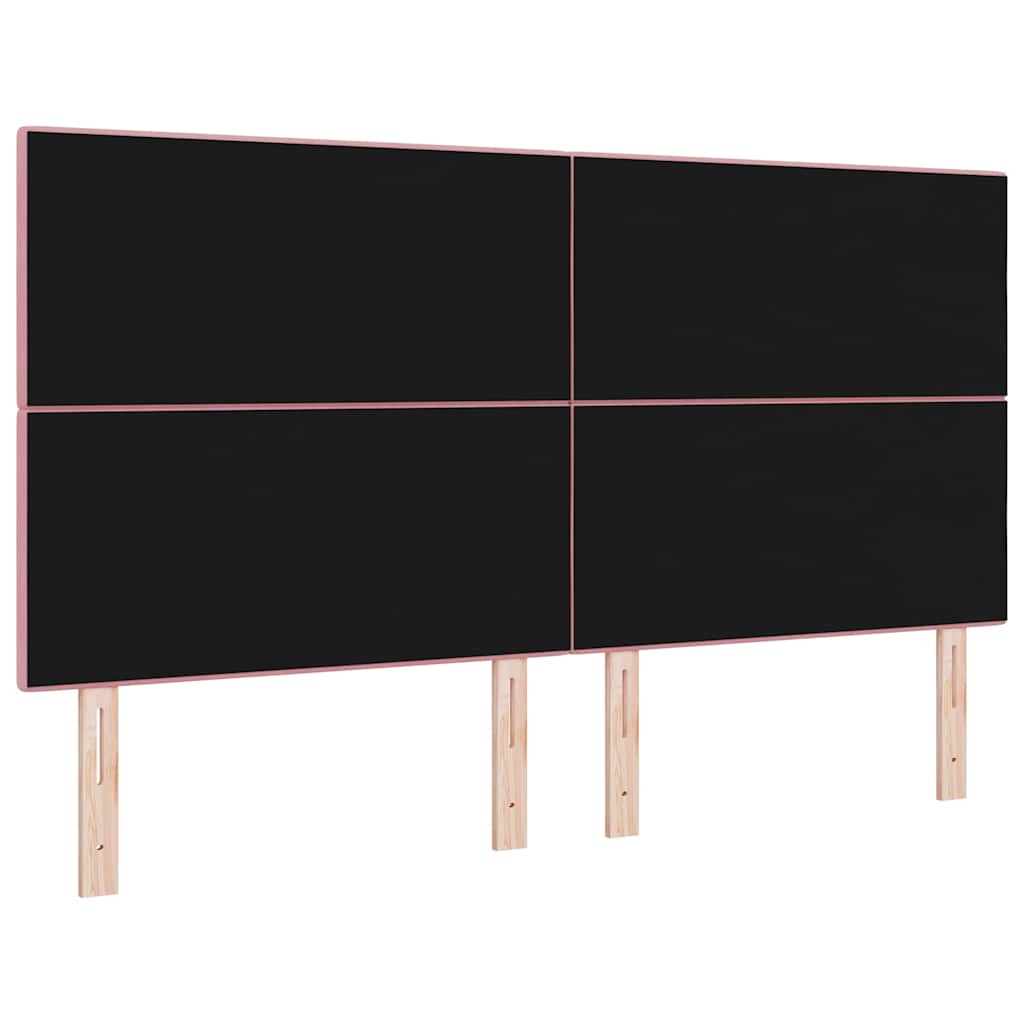 vidaXL Wezgłowie LED z paskami LED Różowy 180 cm Aksamit