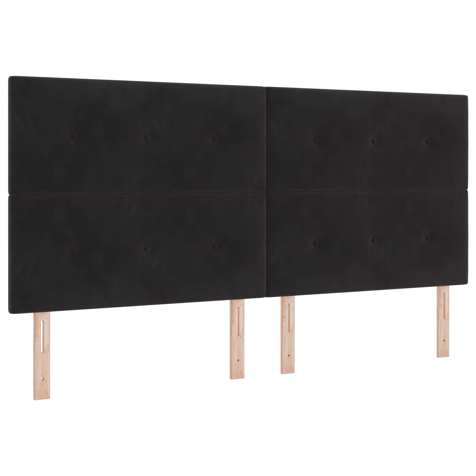 vidaXL Wezgłowie LED z paskami LED Czarny 200 cm Aksamit