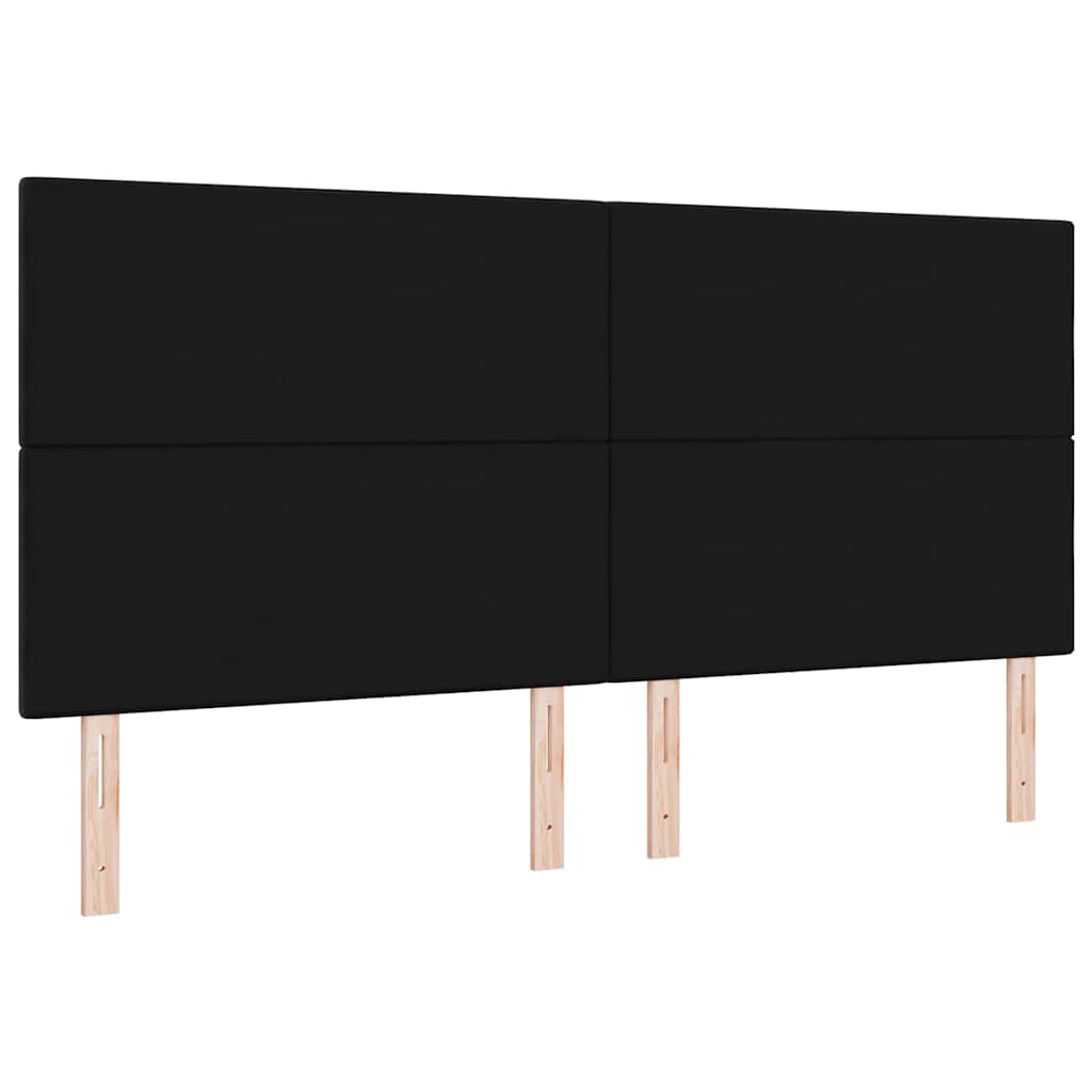 vidaXL Wezgłowie LED z paskami LED Czarny 200 cm Aksamit