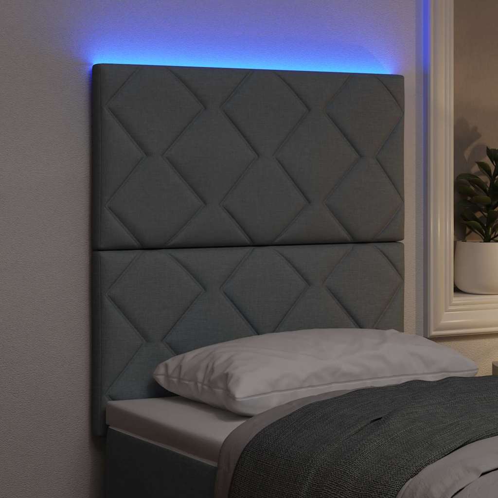vidaXL Wezgłowie LED Jasnoszary 80 cm tkanina