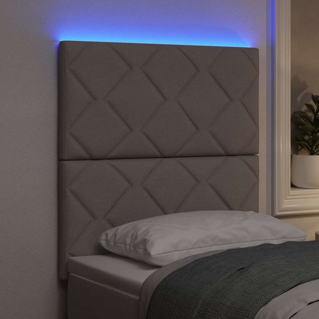 vidaXL Wezgłowie LED Ciemnoszary 80 cm tkanina
