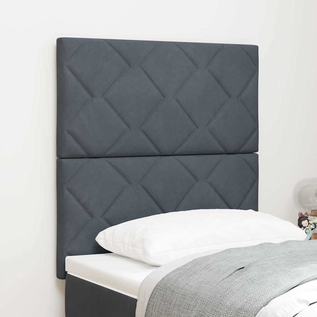 vidaXL Wezgłowie LED Ciemnoszary 80 cm Aksamit