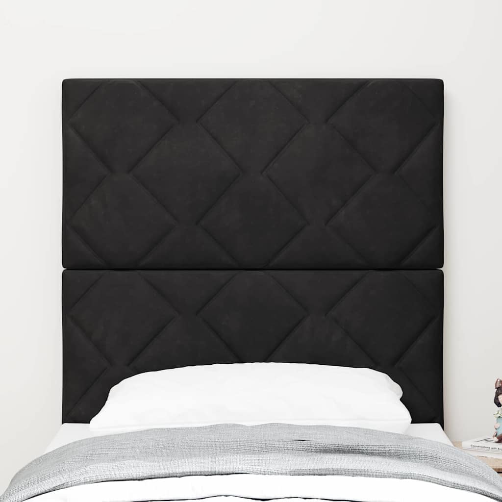 vidaXL Wezgłowie LED Czarny 80 cm Aksamit
