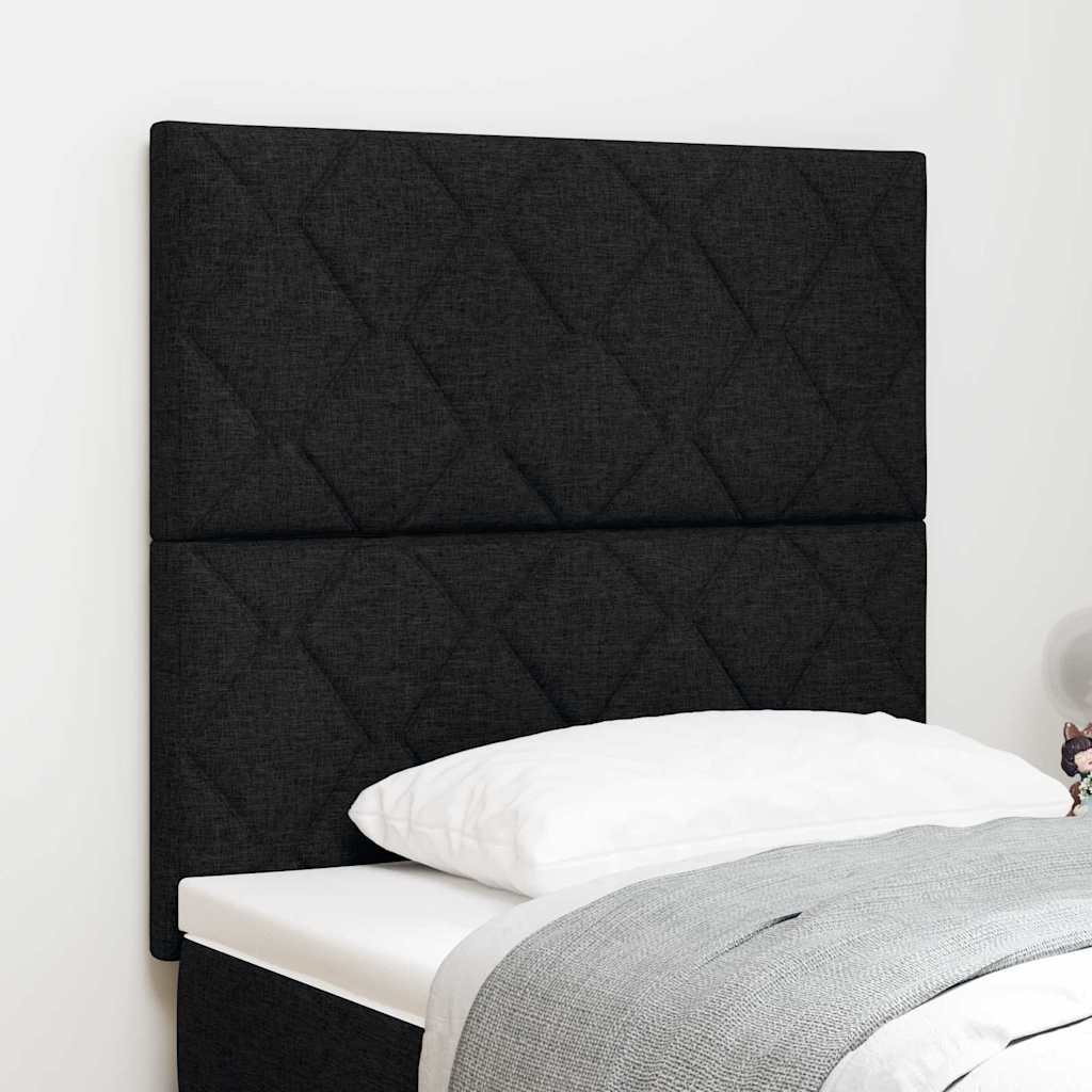 vidaXL Wezgłowie LED Czarny 90 cm tkanina