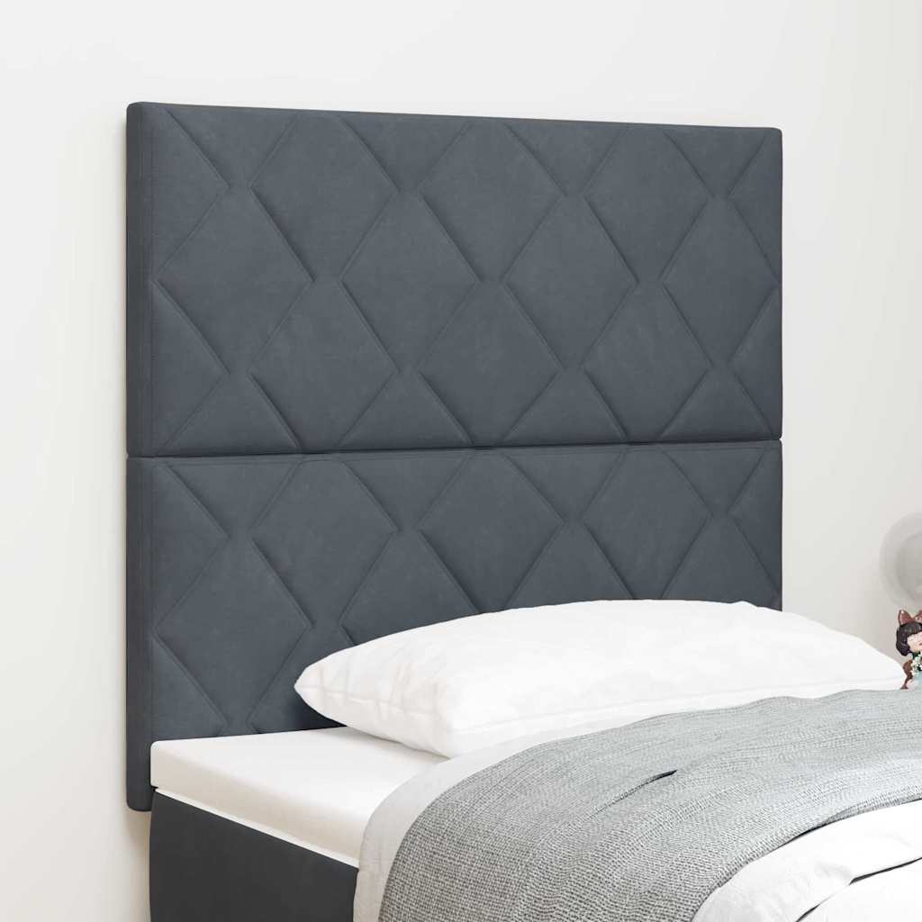 vidaXL Wezgłowie LED Ciemnoszary 90 cm Aksamit