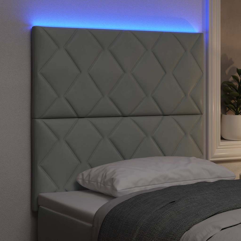vidaXL Wezgłowie LED Jasnoszary 100 cm Aksamit