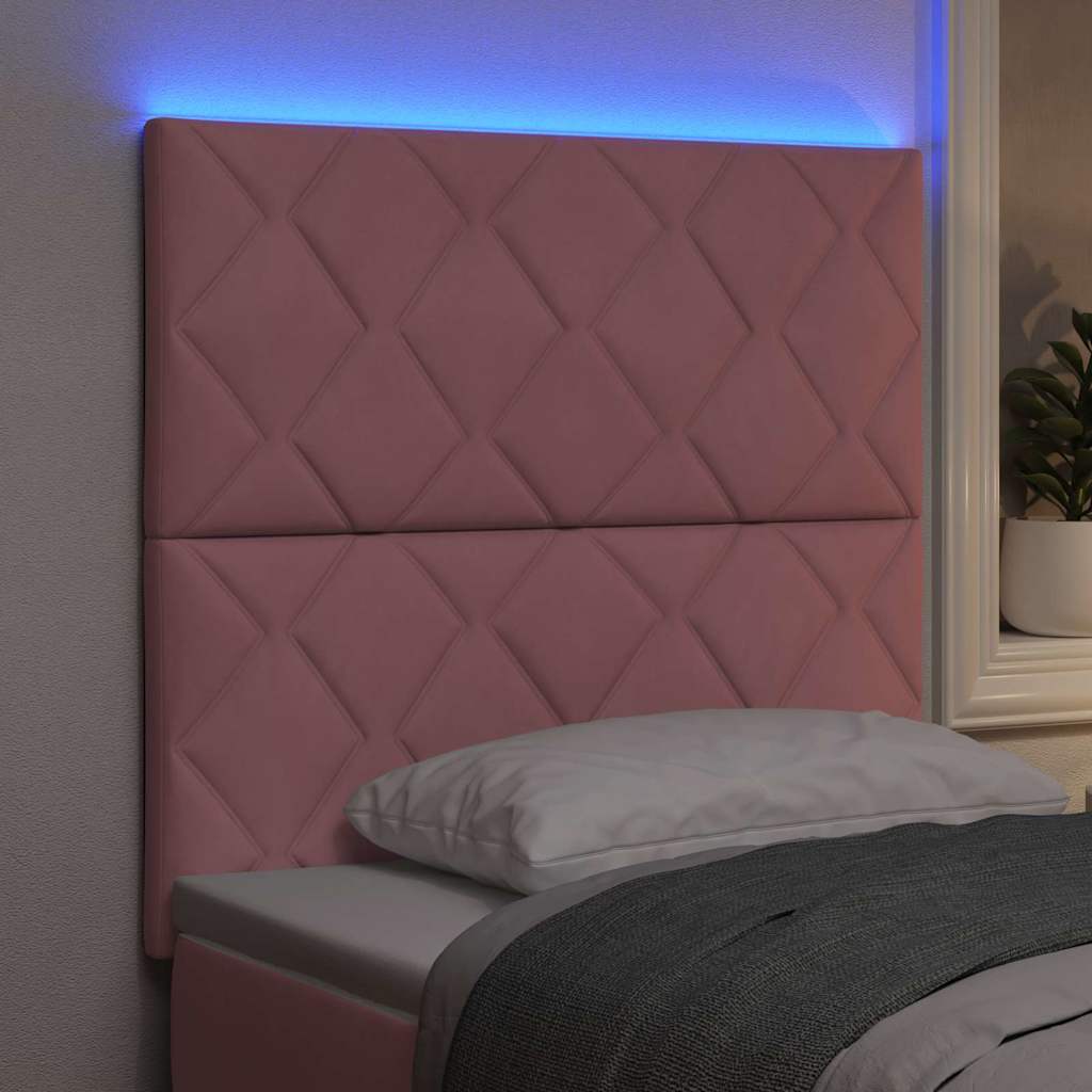 vidaXL Wezgłowie LED Różowy 100 cm Aksamit