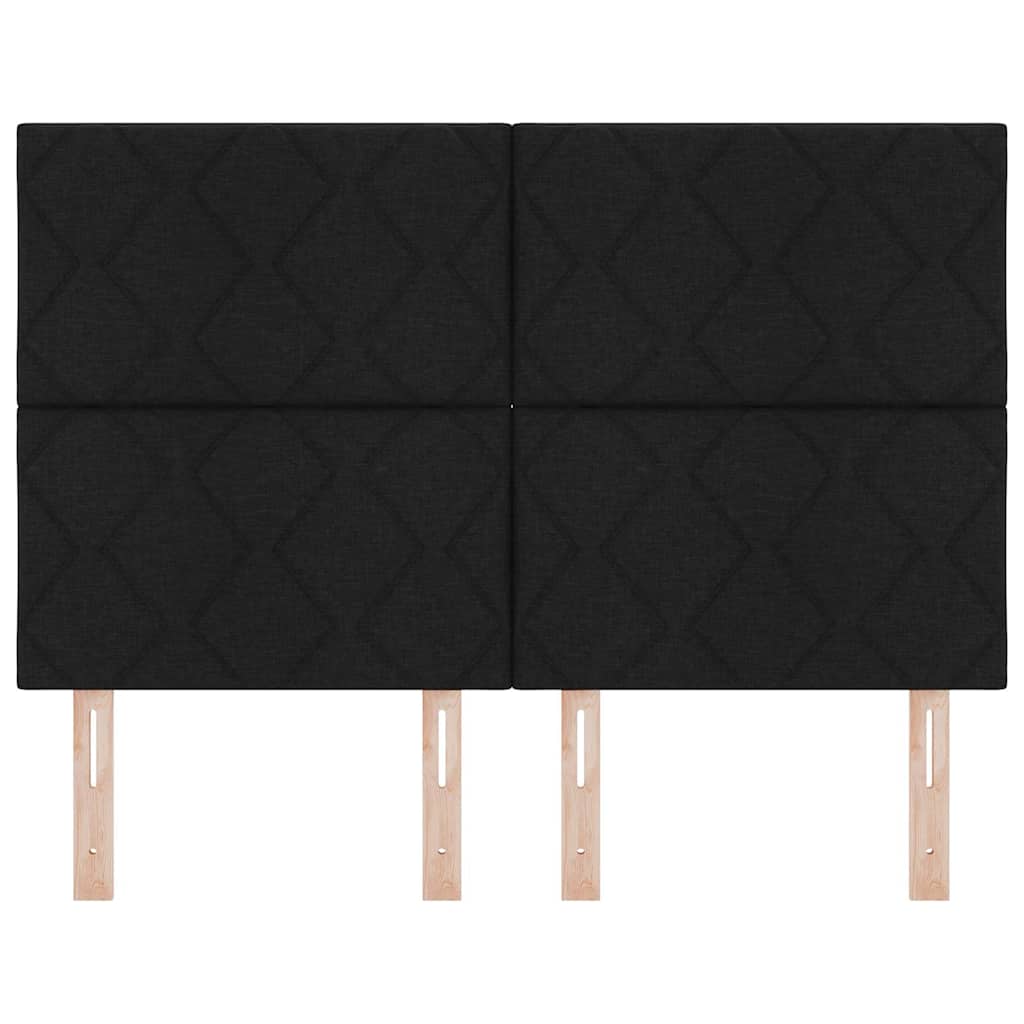 vidaXL Wezgłowie LED Czarny 144 cm tkanina