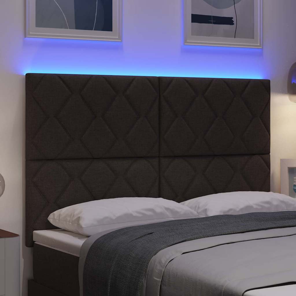 vidaXL Wezgłowie LED Jasnoszary 144 cm tkanina