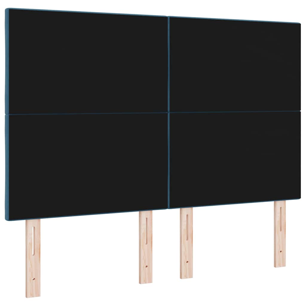 vidaXL Wezgłowie LED Ciemnoniebieski 144 cm Aksamit