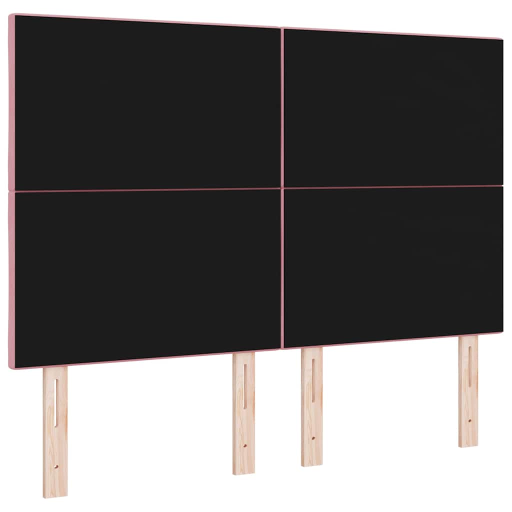 vidaXL Wezgłowie LED Różowy 144 cm Aksamit