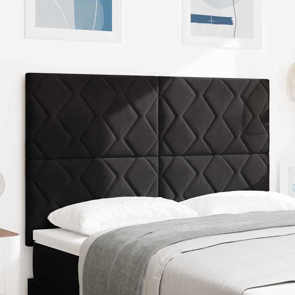 vidaXL Wezgłowie LED Czarny 160 cm Aksamit