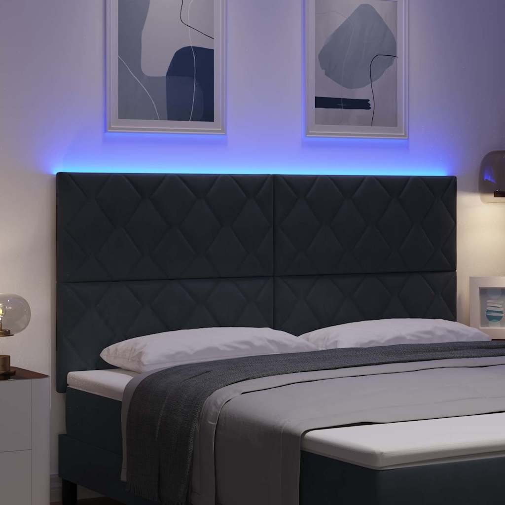 vidaXL Wezgłowie LED Ciemnoszary 180 cm Aksamit