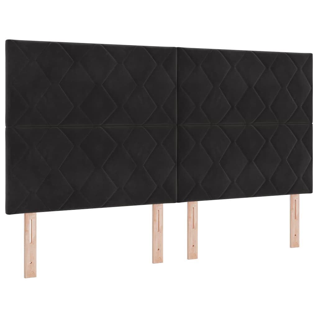 vidaXL Wezgłowie LED Czarny 180 cm Aksamit