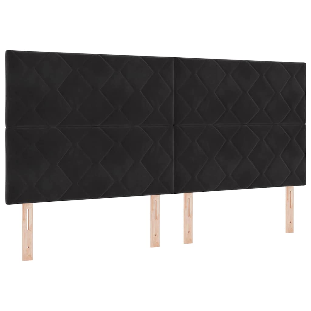 vidaXL Wezgłowie LED Czarny 200 cm Aksamit