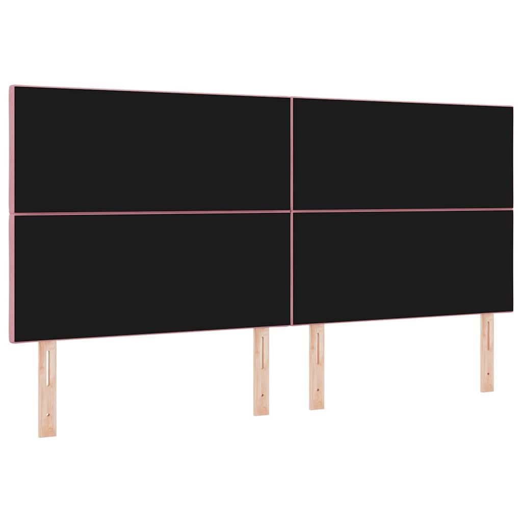 vidaXL Wezgłowie LED Różowy 200 cm Aksamit