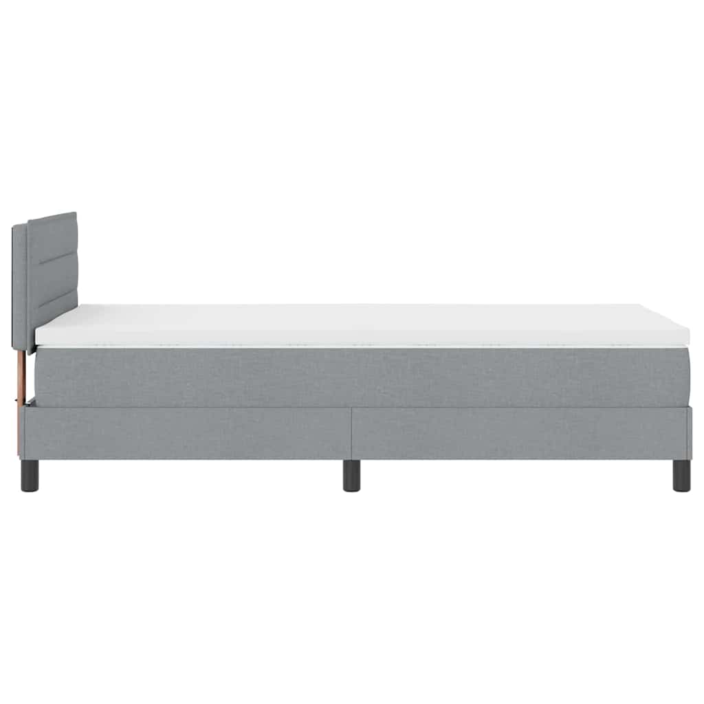 vidaXL Łóżko sprężynowe Z zagłówkiem Jasnoszary 80 x 200 cm tkanina