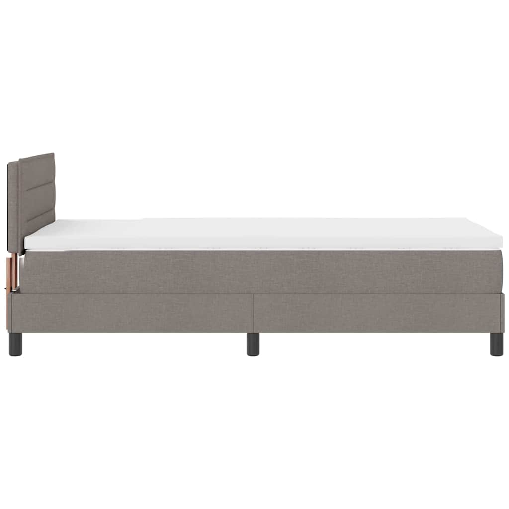 vidaXL Łóżko sprężynowe Z zagłówkiem Ciemnoszary 90 x 200 cm tkanina