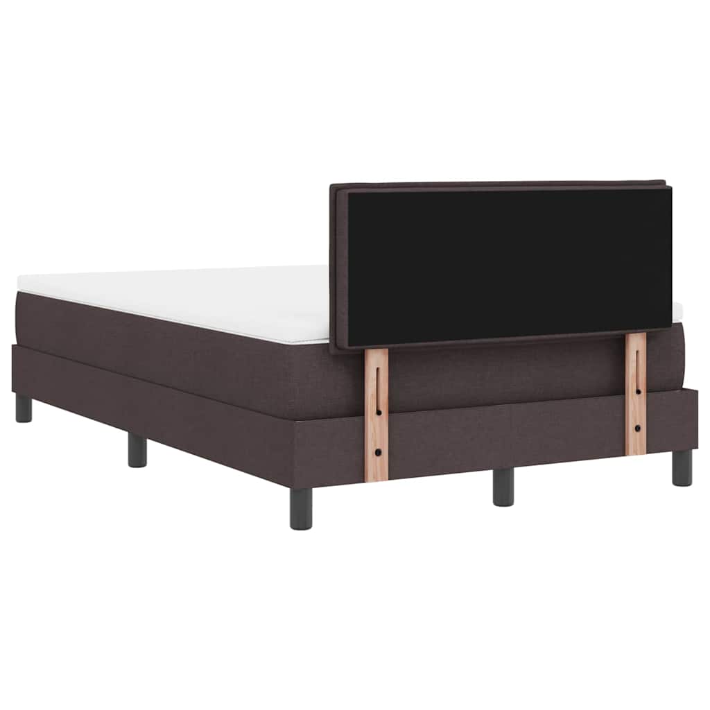 vidaXL Łóżko sprężynowe Z zagłówkiem Ciemny brąz 120 x 200 cm tkanina